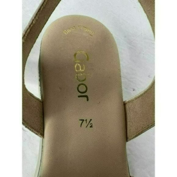 Gabor Snakeskin Tan Cross Strap Leather Open Platform Toe Sandals Size 7.5 - Picture 3 of 11